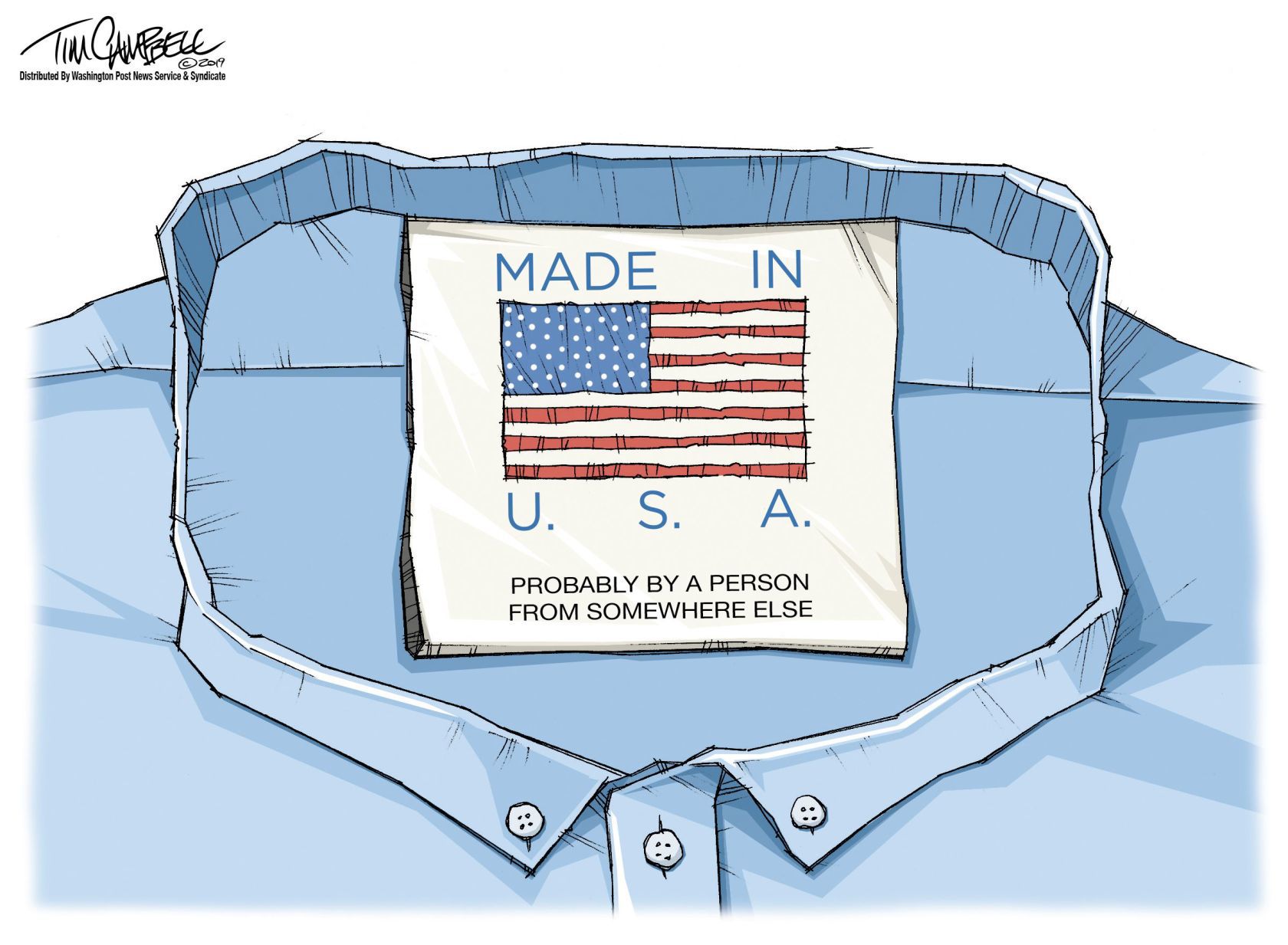 Tim Campbell cartoon